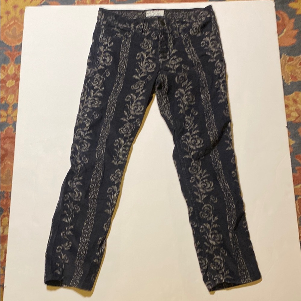 Free People Corduroy Floral Patterned Pants